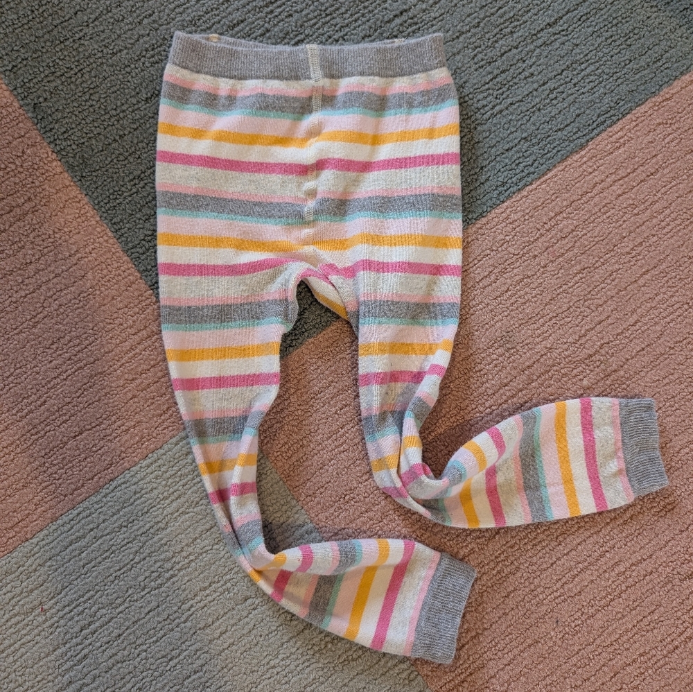 Hanna Andersson Multicolor Striped Footless Tights 130cm/140cm